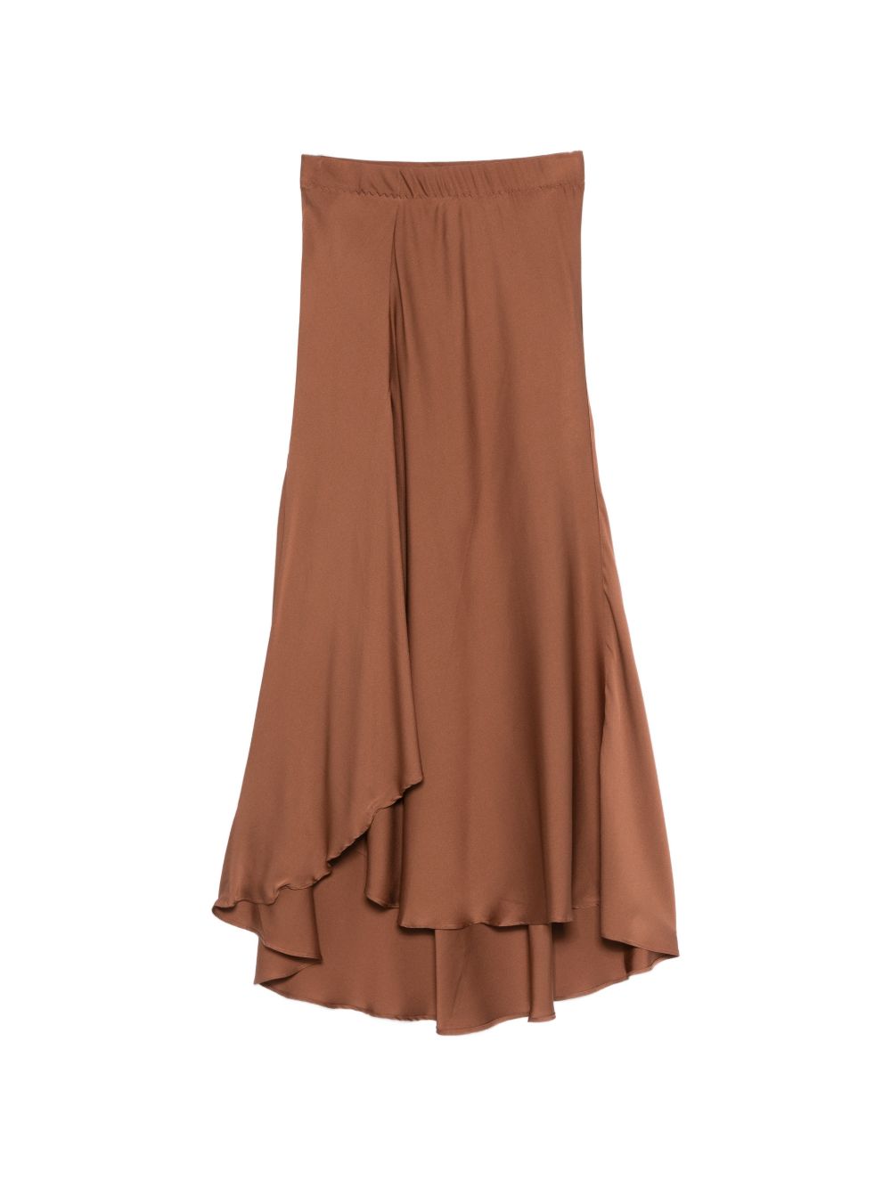 Silk95Five Sirene Silk Skirt — Light Brown Asymmetric