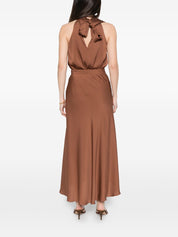 Silk95Five Sirene Silk Skirt — Light Brown Asymmetric