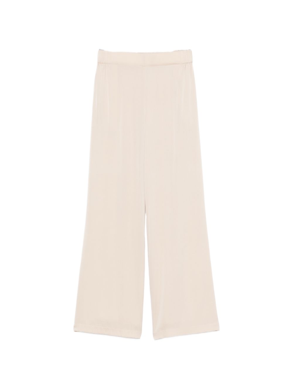 Silk95Five Amalfi Silk Trousers — Beige Wide Leg