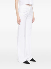 Via Masini 80 Trousers – Cotton Wide‑Leg Off‑White