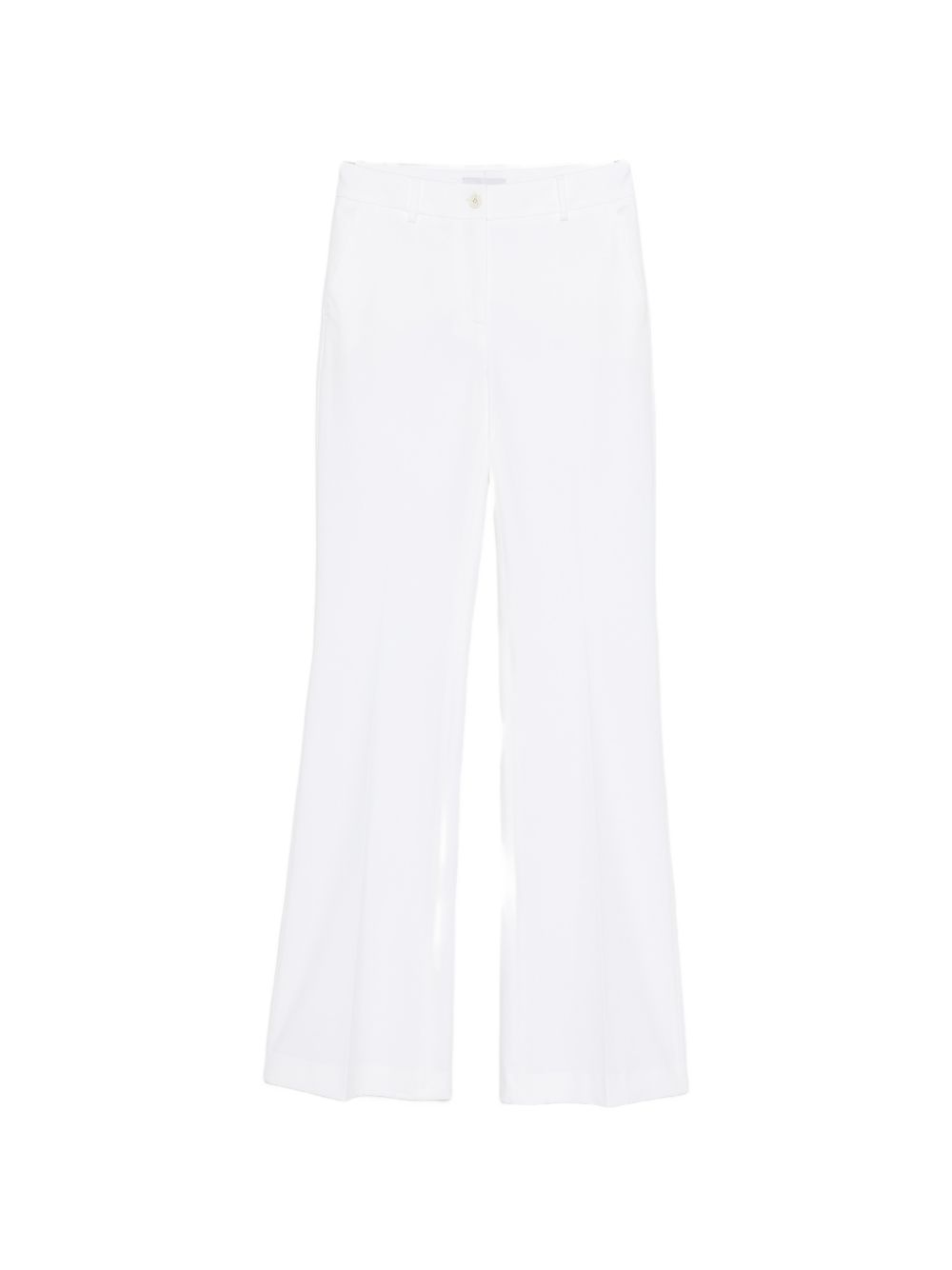 Via Masini 80 Trousers – Cotton Wide‑Leg Off‑White