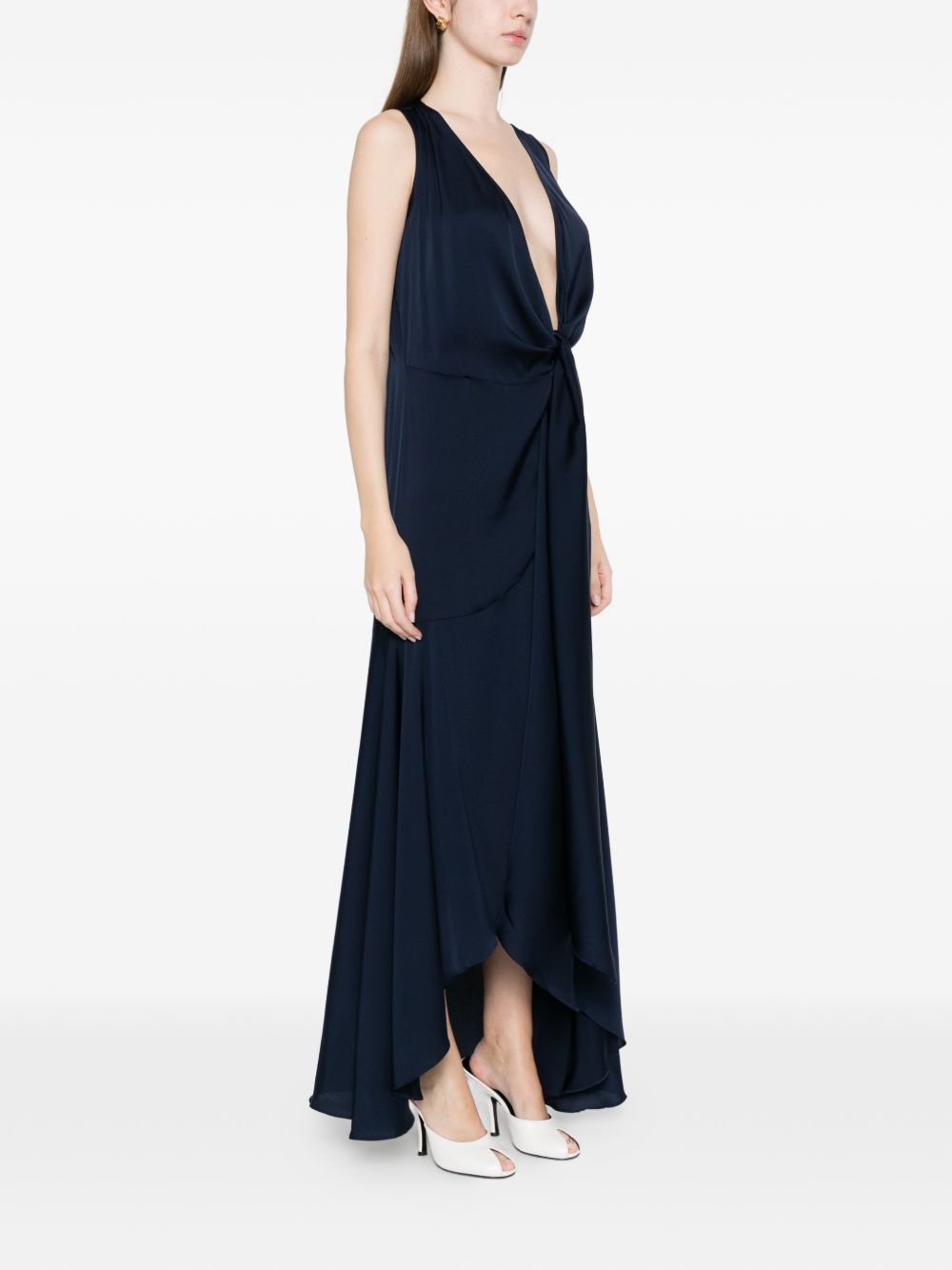 Silk95Five Silk A-line Dress — Blue Shangri Long Skirt
