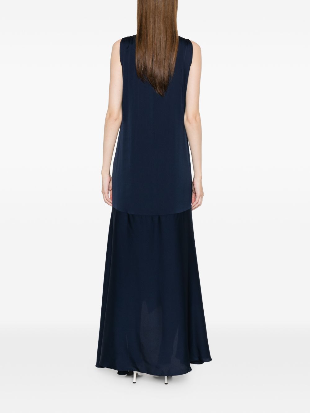 Silk95Five Silk A-line Dress — Blue Shangri Long Skirt