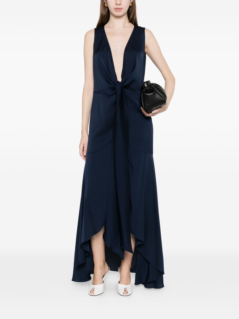 Silk95Five Silk A-line Dress — Blue Shangri Long Skirt