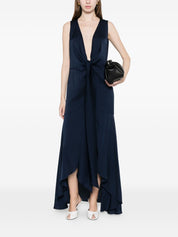 Silk95Five Silk A-line Dress — Blue Shangri Long Skirt