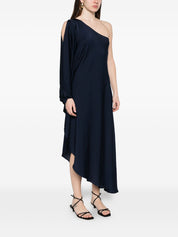 Silk95Five Silk Asymmetric Dress — Ritz Blue