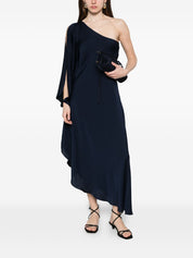 Silk95Five Silk Asymmetric Dress — Ritz Blue