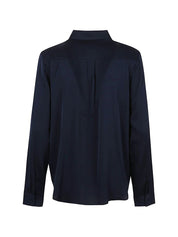 Silk95Five Monte Carlo — Camicia in seta blu rilassata