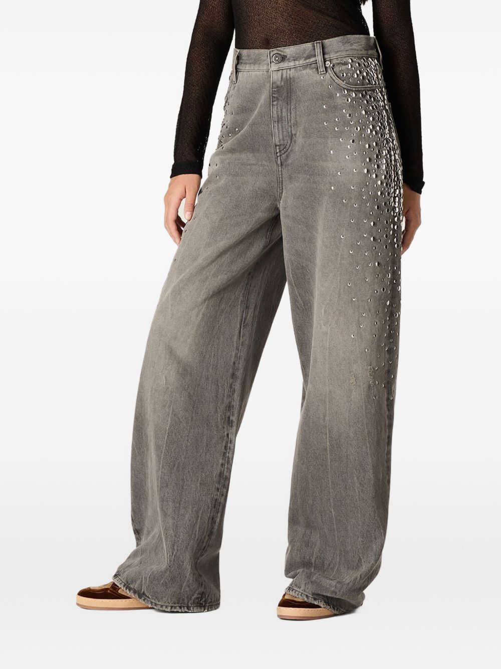 Golden Goose Jeans — Grey Boyfriend Denim, Stud Detail