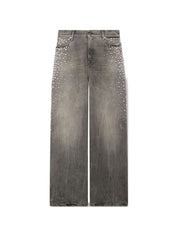 Golden Goose Jeans — Grey Boyfriend Denim, Stud Detail
