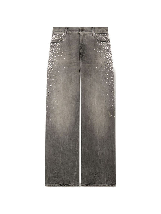 Golden Goose Jeans — Grey Boyfriend Denim, Stud Detail