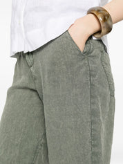 White Sand Linen Trousers — Grey Cuffed Hem (New In)