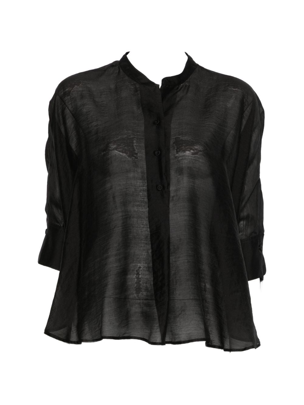 TRAME AUREE Trame Auree Long-sleeves Blouse — Black Shirts