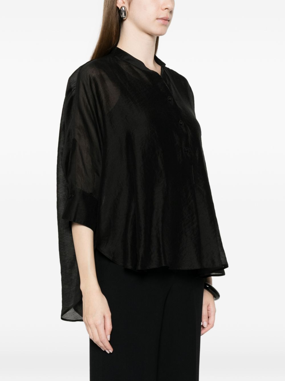 TRAME AUREE Trame Auree Long-sleeves Blouse — Black Shirts