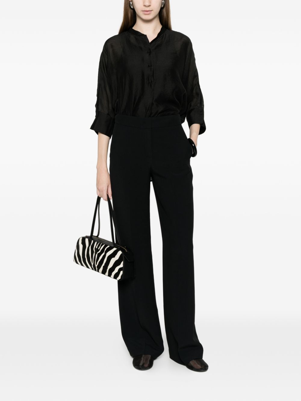 TRAME AUREE Trame Auree Long-sleeves Blouse — Black Shirts