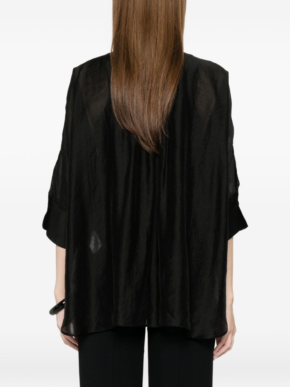 TRAME AUREE Trame Auree Long-sleeves Blouse — Black Shirts