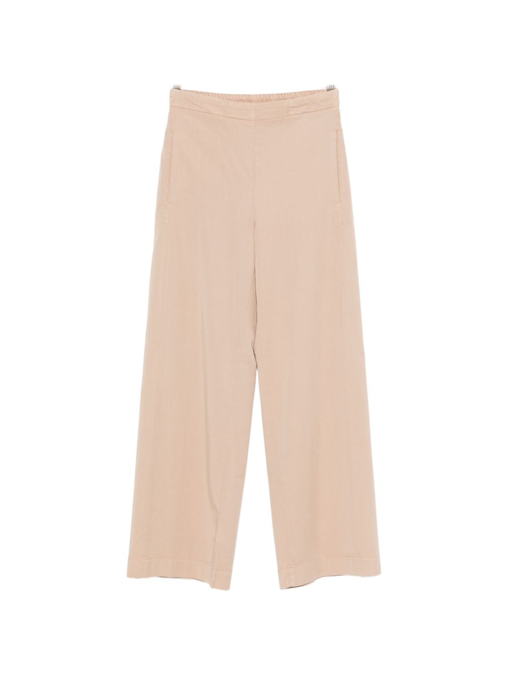 Via Masini 80 Trousers — Wide‑Leg Beige Slip Pockets
