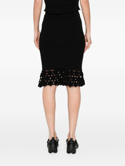 Ganni Crochet Long Skirt — Black Ribbed Knit (Women)