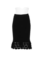 Ganni Crochet Long Skirt — Black Ribbed Knit (Women)