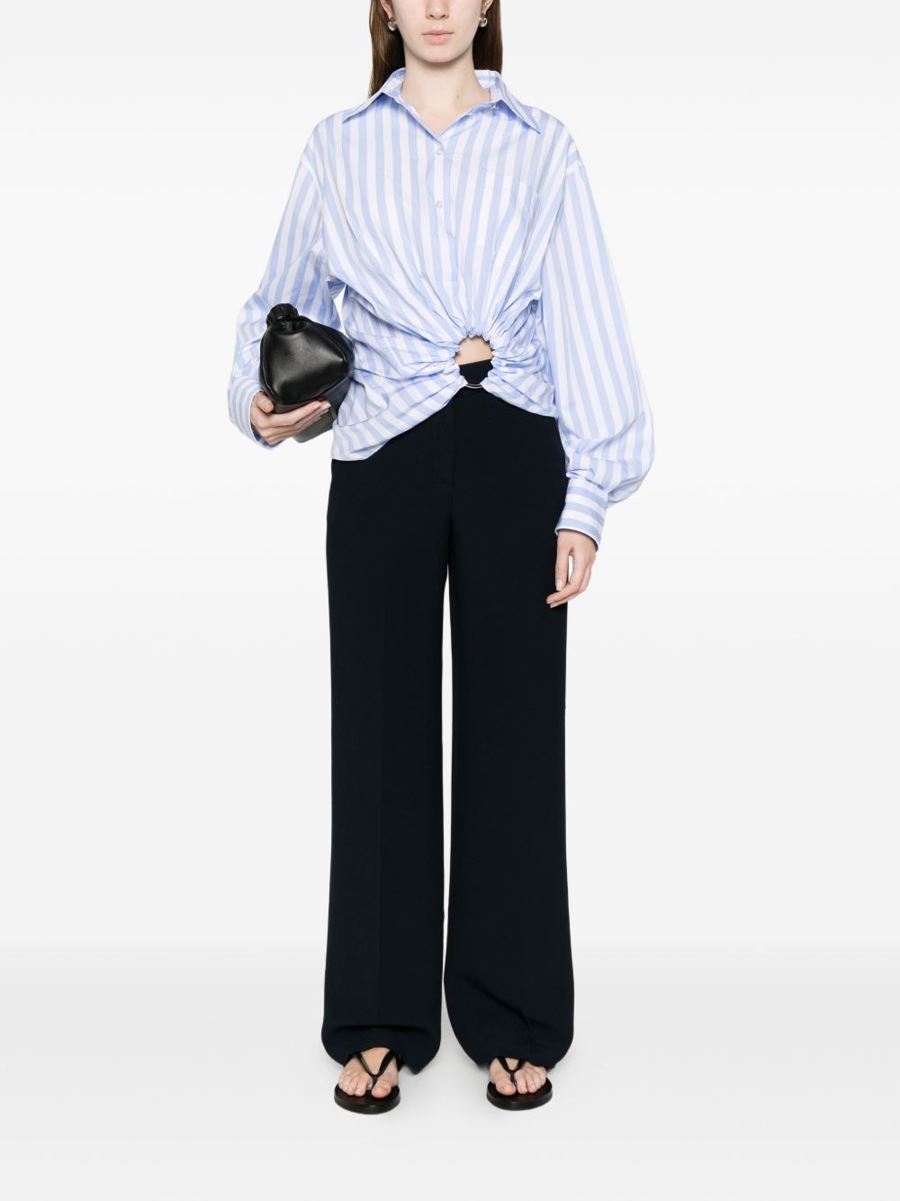 Via Masini 80 Trousers — Blue Cady Women's Pants