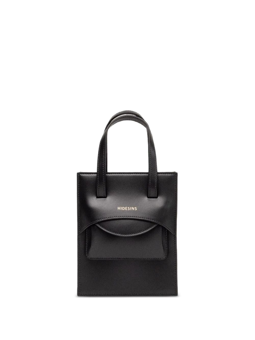 HIDESINS Pocket Small Leather Handbag — Black Top Handle