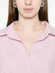 White Sand Pink Striped Cotton Shirt — New In