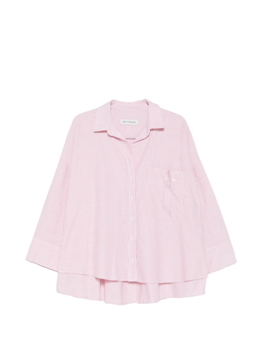 White Sand Pink Striped Cotton Shirt — New In
