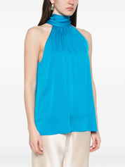 Silk95Five Villette Silk Top — Azzurro Halterneck (New In)