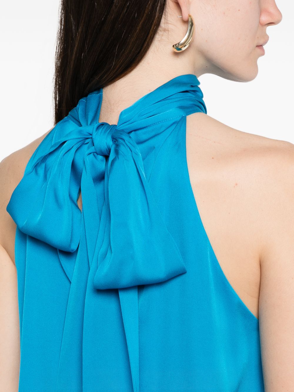 Silk95Five Villette Silk Top — Azzurro Halterneck (New In)