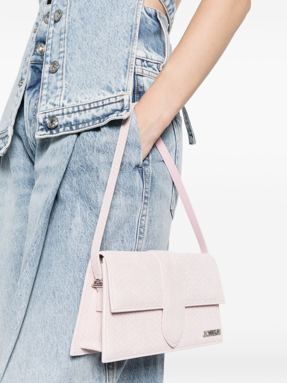 JACQUEMUS Le Bambino Long Leather Shoulder Bag — Pink