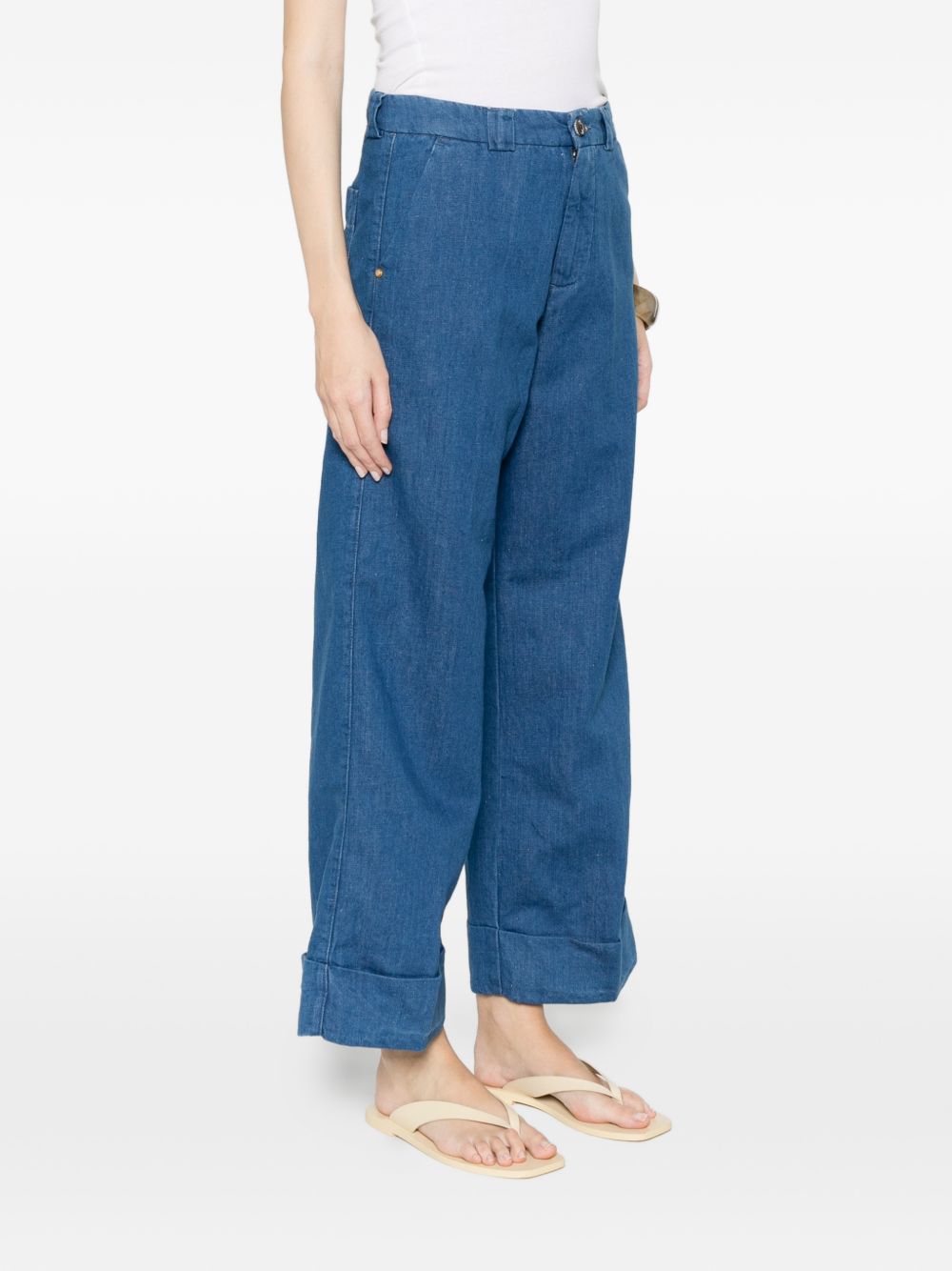 White Sand Cotton and linen blend trousers