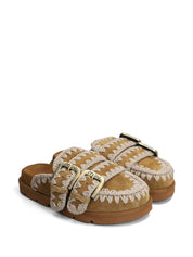 Mou Bio Low Slippers Sandals — Light Brown, Women
