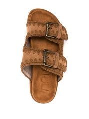 Mou Low Bio Sandals — Light Brown Calf Suede