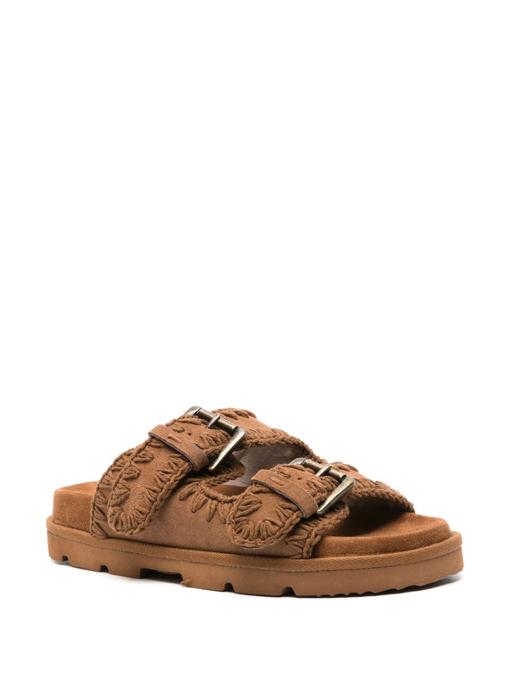 Mou Low Bio Sandals — Light Brown Calf Suede