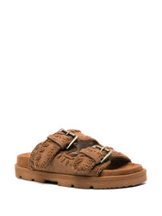 Mou Low Bio Sandals — Light Brown Calf Suede