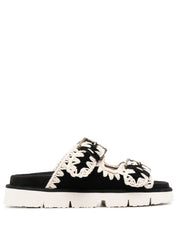 Mou Bio 2 Buckles Sandals — Black Calf Leather, €220