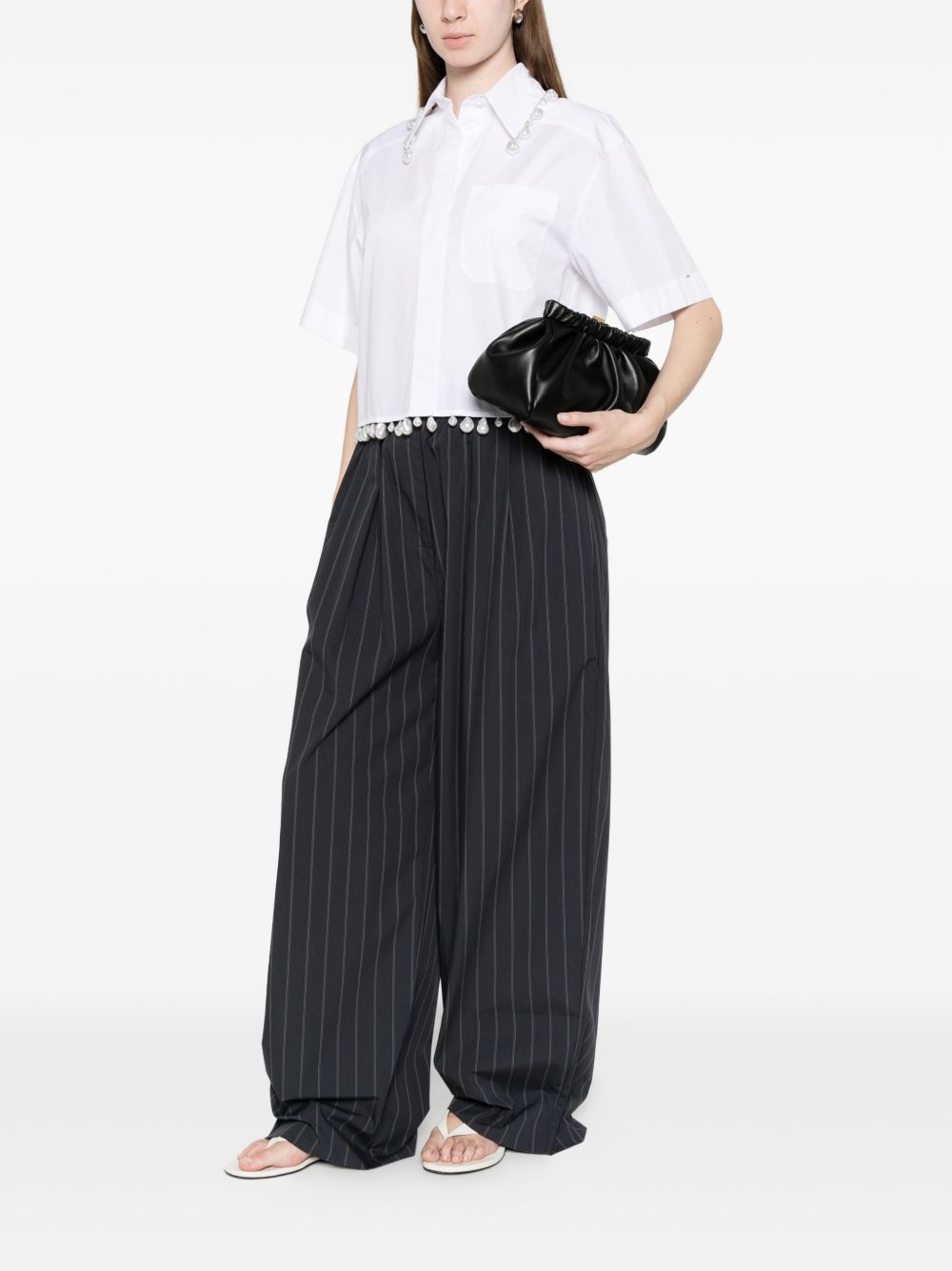 Sportmax Shirts — Cotton Cropped Shirt for Women