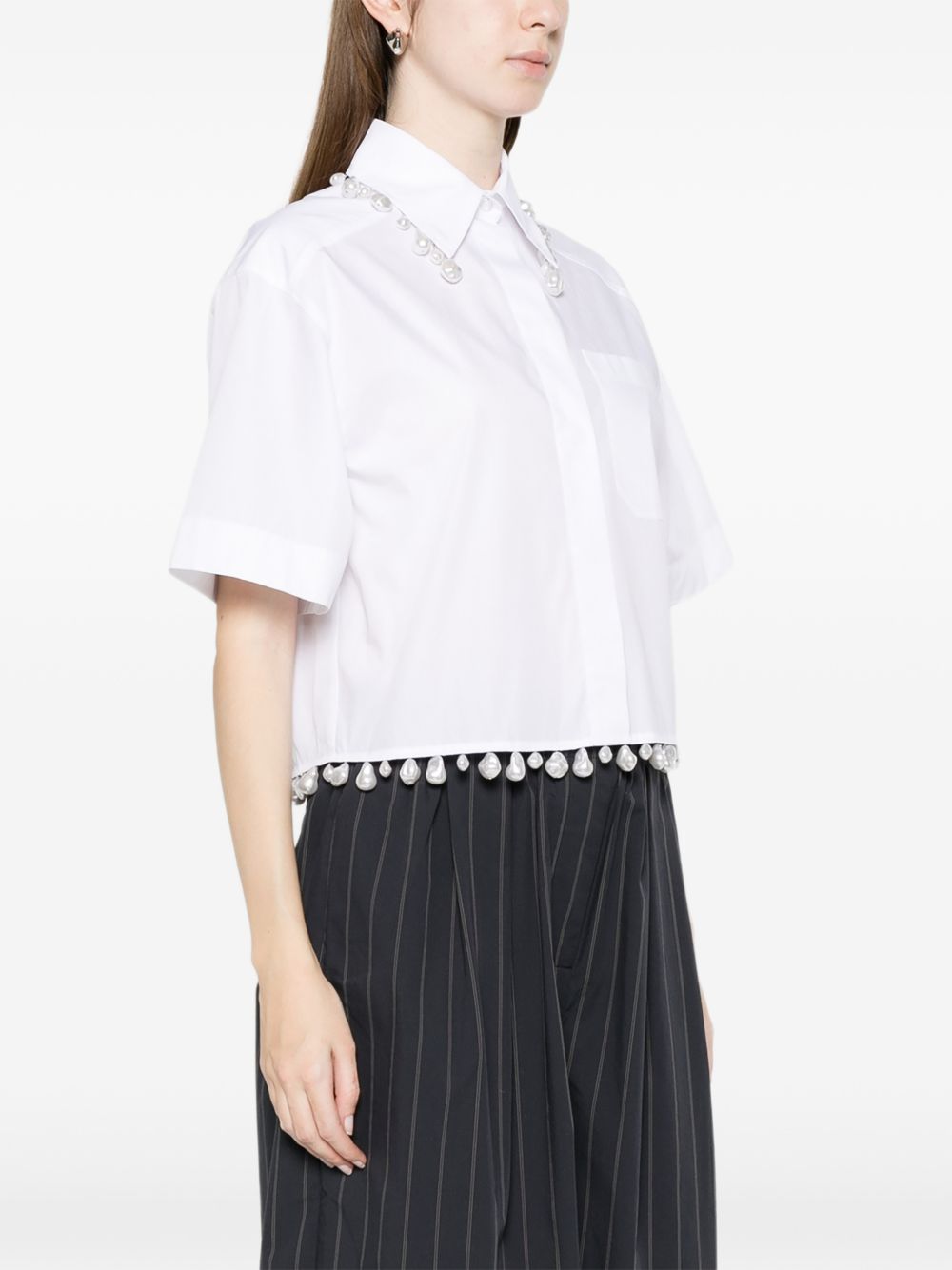 Sportmax Shirts — Cotton Cropped Shirt for Women
