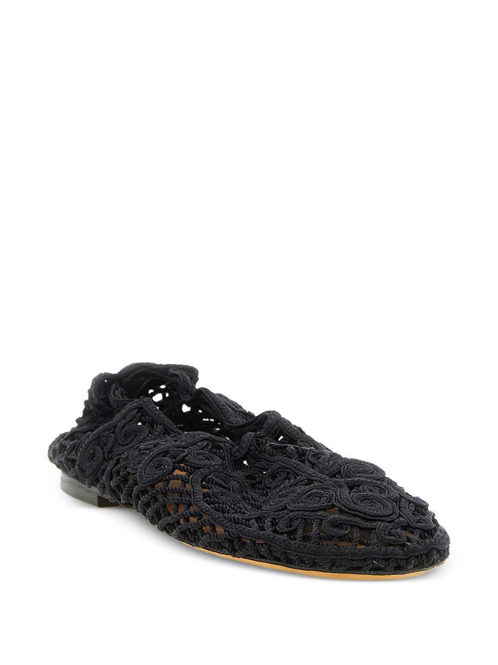 Odissi Iris Ballet Flats — Black Crocheted Flats