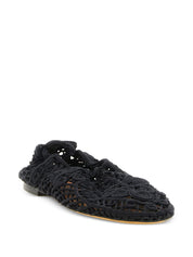 Odissi Iris Ballet Flats — Black Crocheted Flats