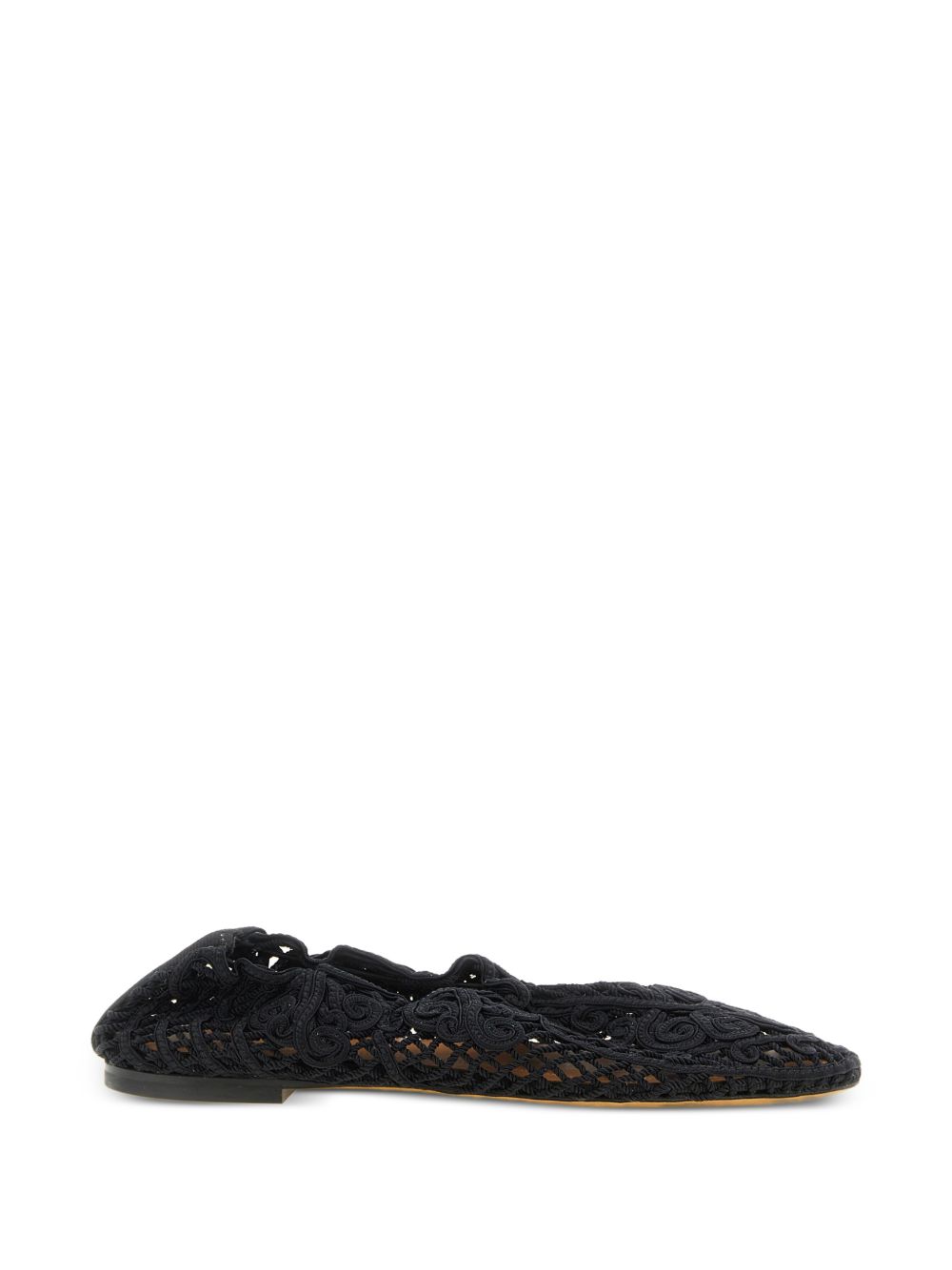Odissi Iris Ballet Flats — Black Crocheted Flats