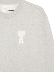 Ami Paris Ami De Coeur Cotton Sweatshirt — Grey Topwear