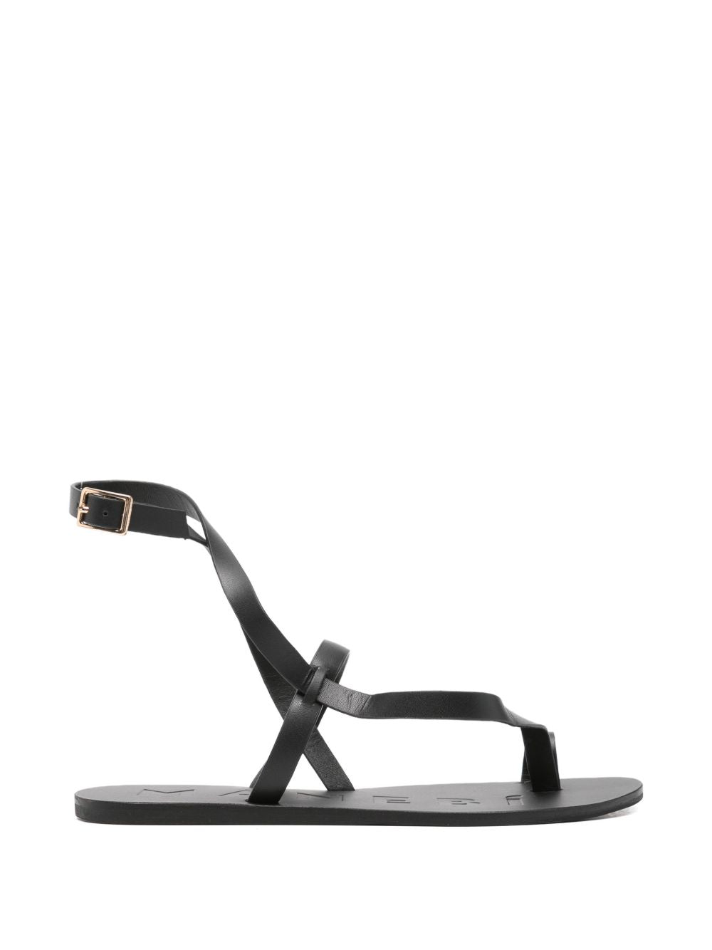 Manebí Sandals Black — Leather Ankle‑Strap Flats
