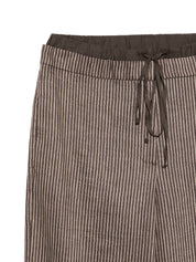 Alysi Striped Trousers — Brown Drawstring Trousers