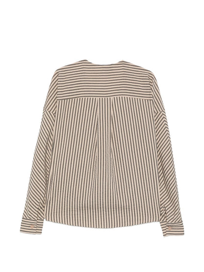 Alysi V-neck Striped Blouse for Women — New In