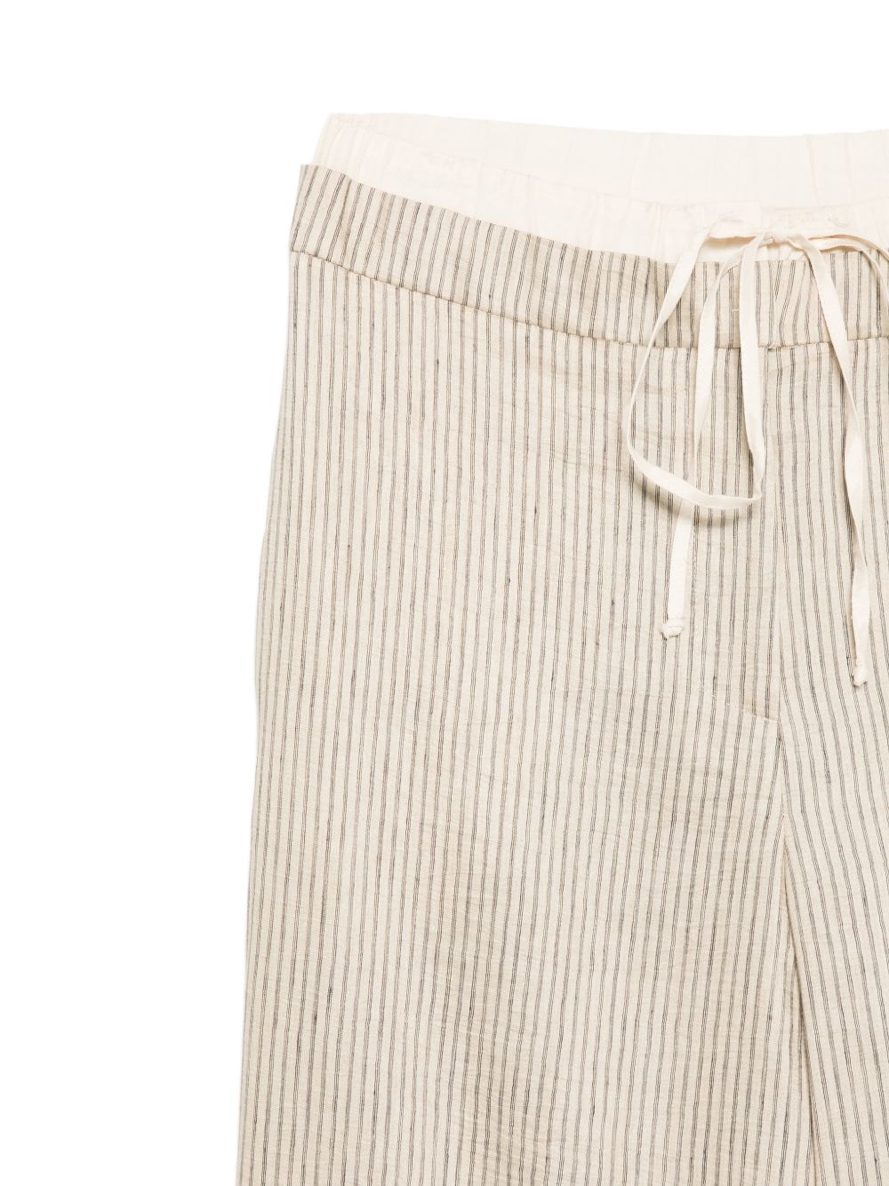 Alysi Striped Trousers — Crema Drawstring Waist (New)