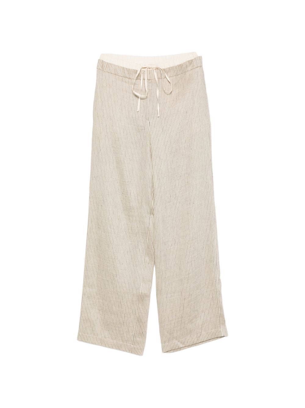 Alysi Striped Trousers — Crema Drawstring Waist (New)