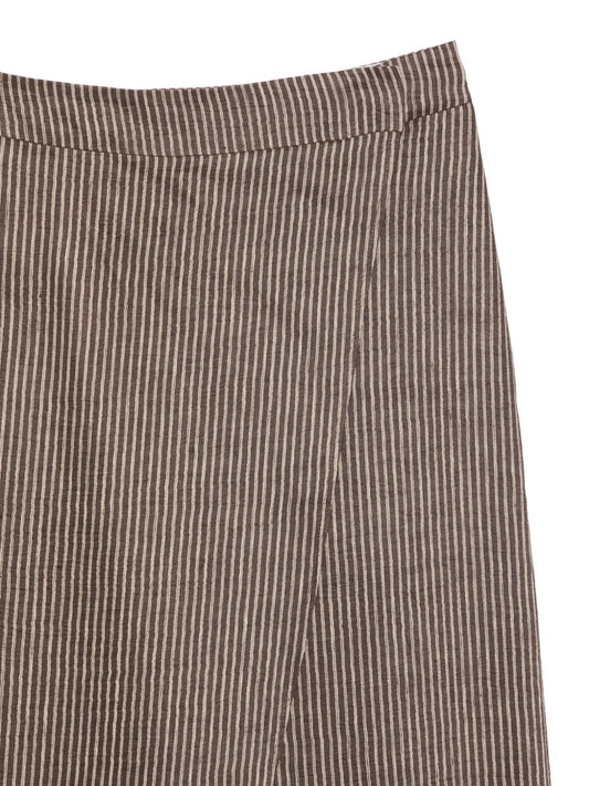 Alysi Wide-Leg Trousers — Brown Striped, SS26