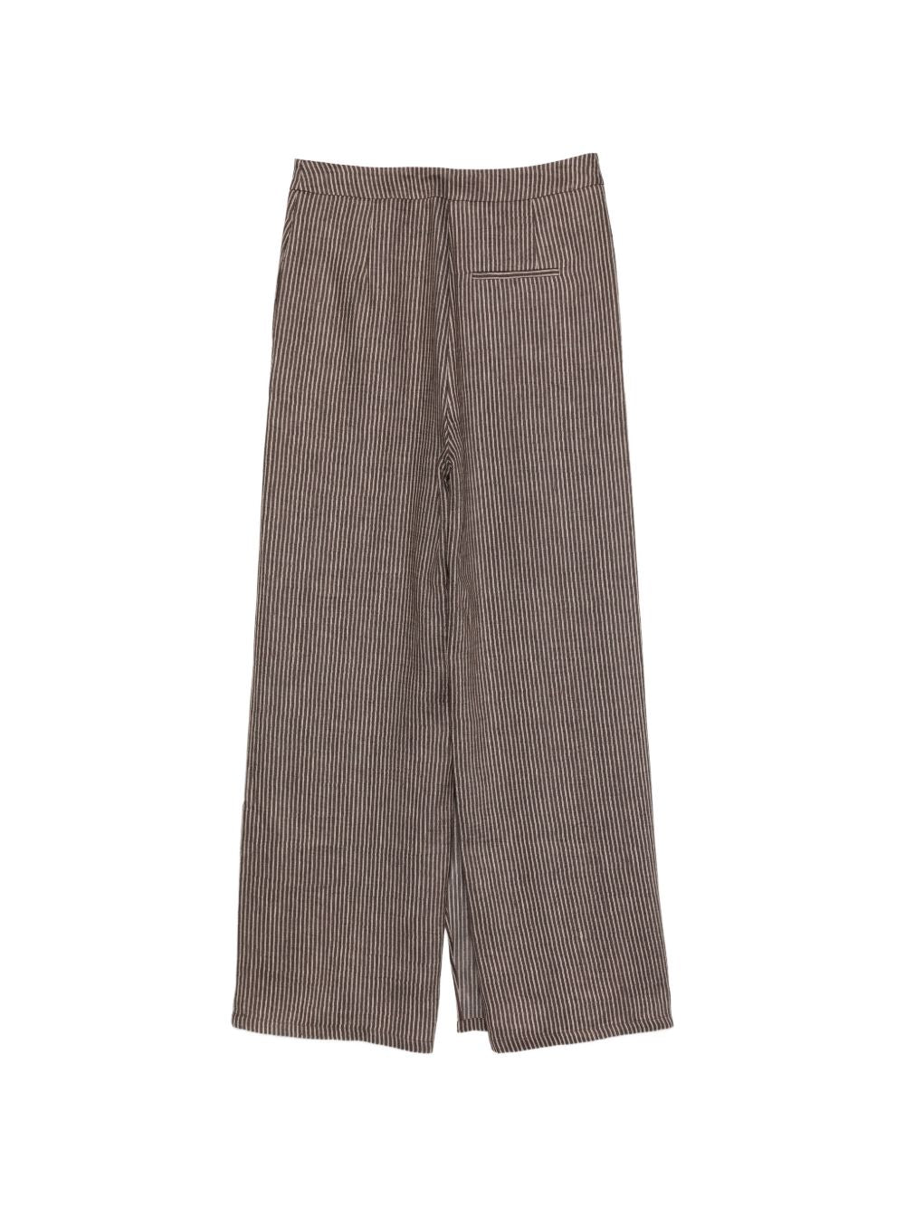 Alysi Wide-Leg Trousers — Brown Striped, SS26