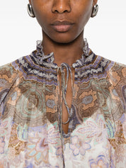 Zimmermann Luna Blouse — Paisley Tie-Neck Shirt